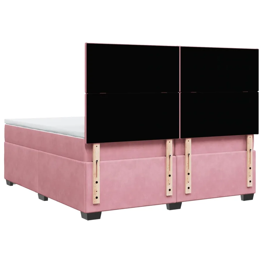 Sommier à lattes de lit avec matelas Rose 200x200 cm Velours - 10