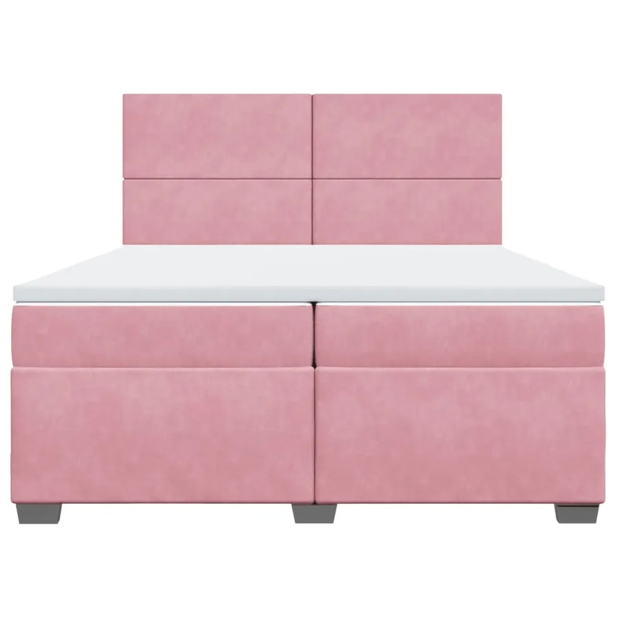 Sommier à lattes de lit avec matelas Rose 200x200 cm Velours - 4