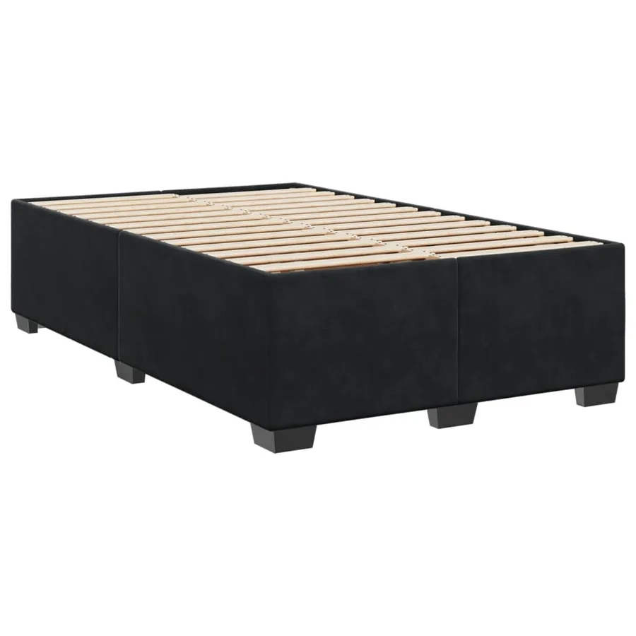 Sommier à lattes de lit avec matelas Noir 120x200 cm Velours - 5