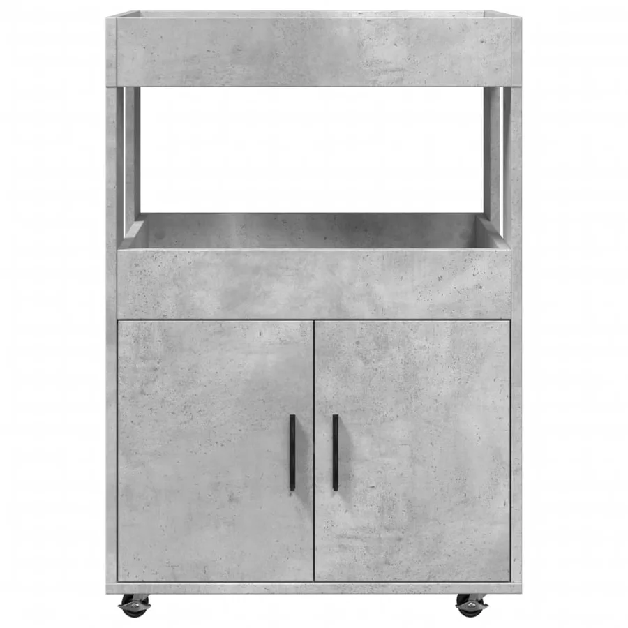 Chariot de bar gris béton 60x39,5x89 cm bois d'ingénierie - 4