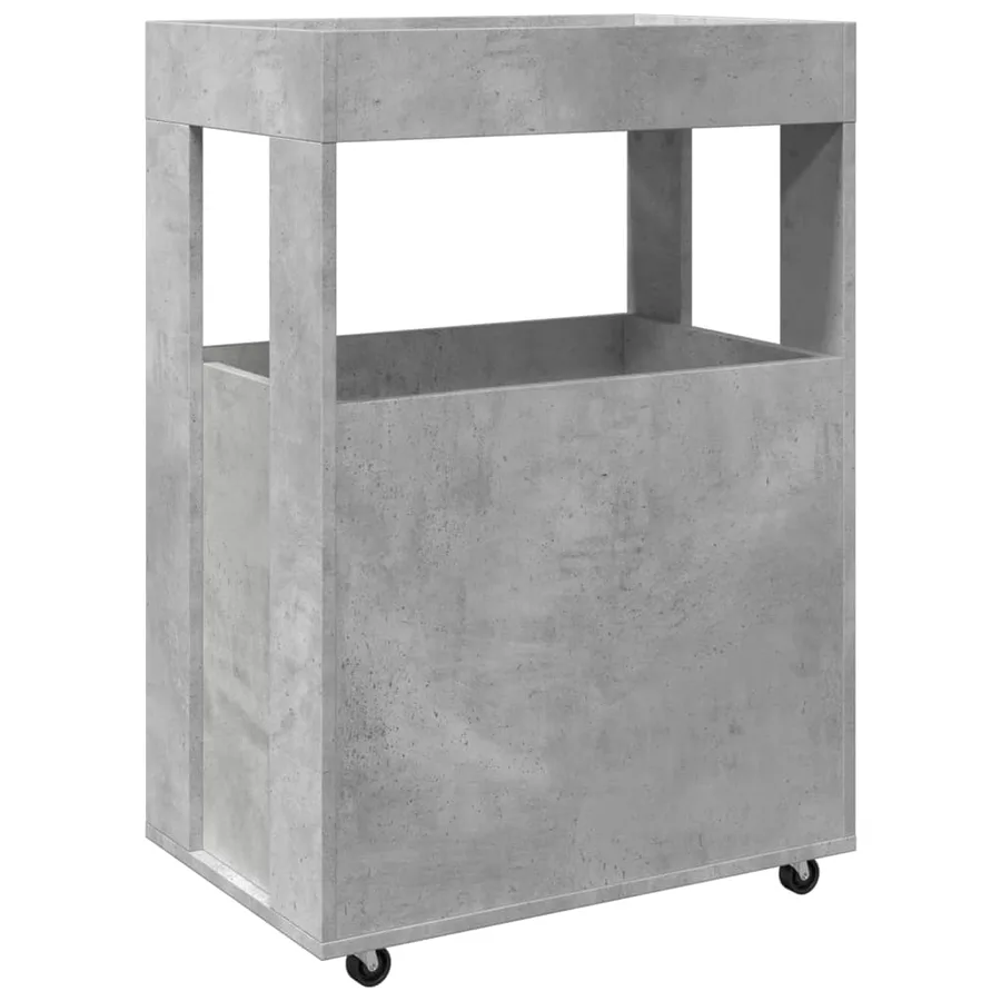 Chariot de bar gris béton 60x39,5x89 cm bois d'ingénierie - 6