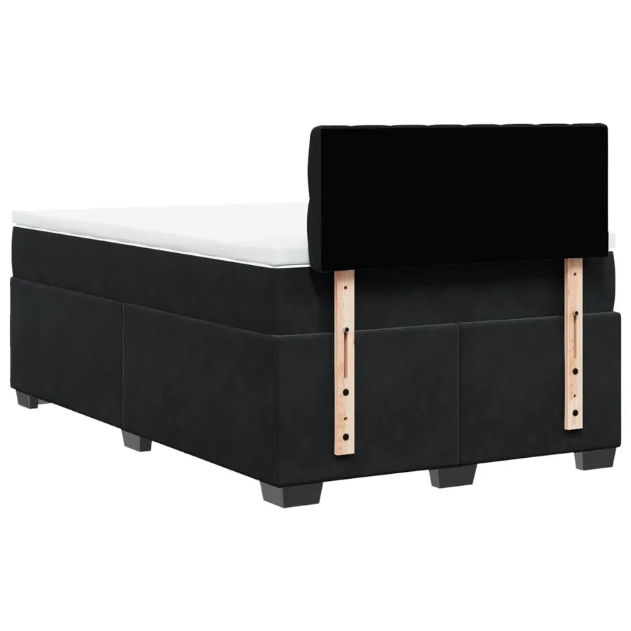 Sommier à lattes de lit avec matelas Noir 120x200 cm Velours - 10