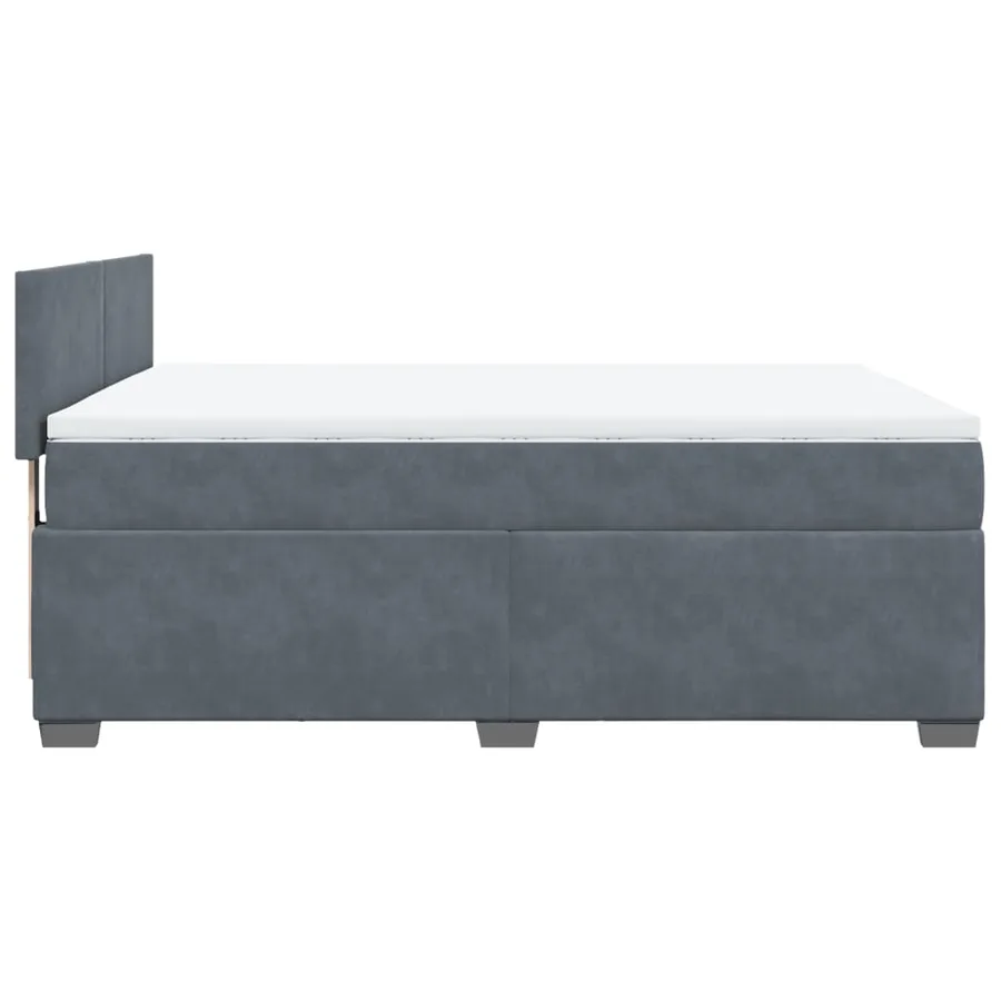 Sommier à lattes de lit et matelas Gris foncé 140x190cm Velours - 11