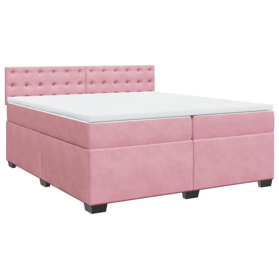 Sommier à lattes de lit avec matelas Rose 200x200 cm Velours - 3