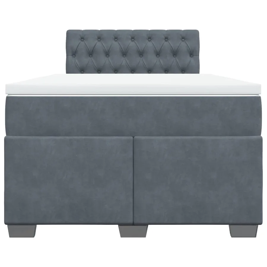 Sommier à lattes de lit et matelas gris foncé 120x190cm velours - 4