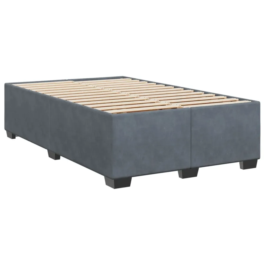 Sommier à lattes de lit et matelas gris foncé 120x190cm velours - 5