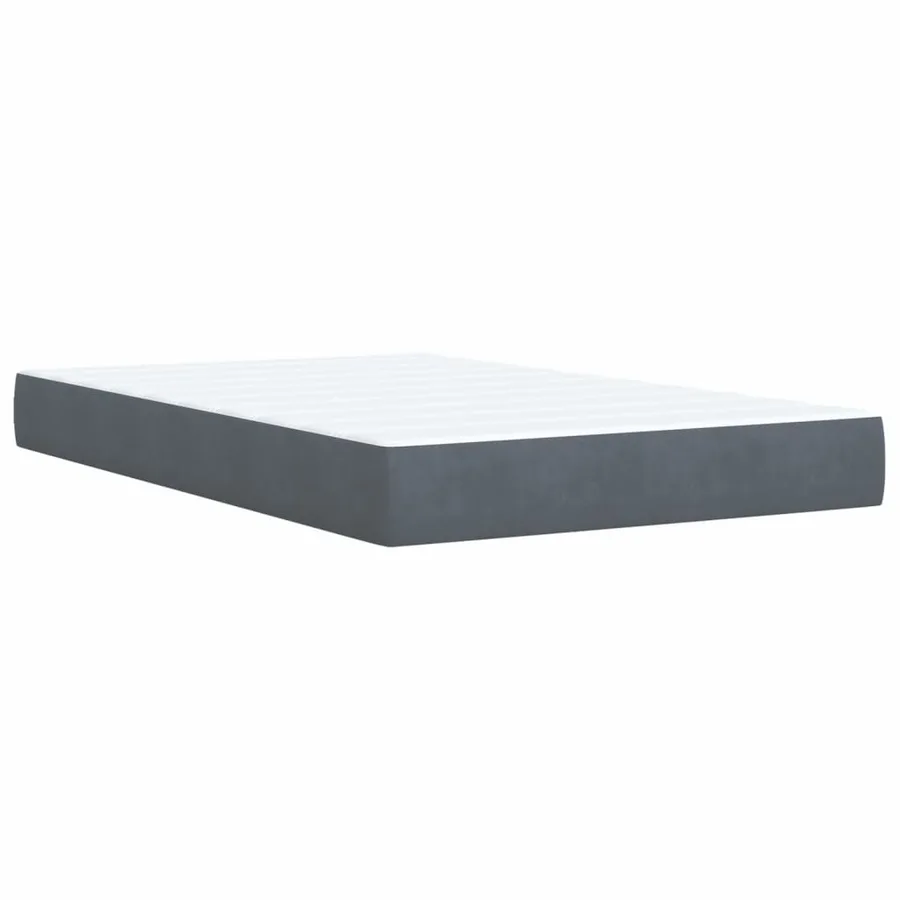 Sommier à lattes de lit et matelas gris foncé 120x190cm velours - 6