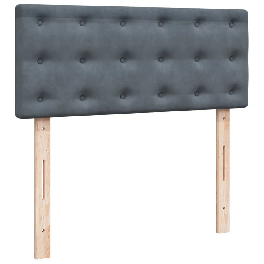 Sommier à lattes de lit et matelas gris foncé 120x190cm velours - 8