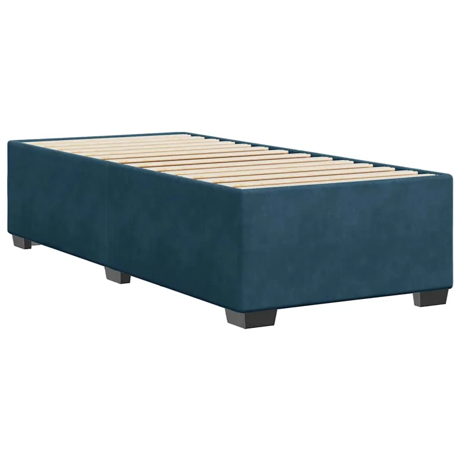Cadre de lit sans matelas bleu 100x200 cm velours - 6