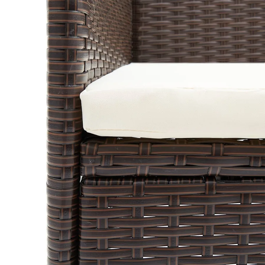 Ensemble à manger de jardin coussins 7 pcs Marron/noir - 6
