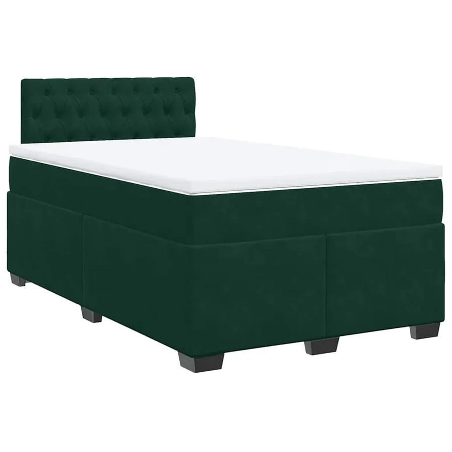 Sommier à lattes de lit avec matelas vert foncé 120x190 cm - 2