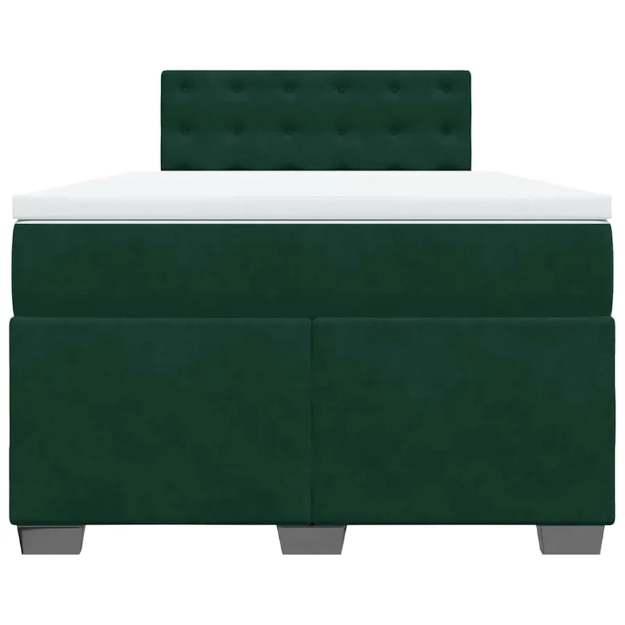 Sommier à lattes de lit avec matelas vert foncé 120x190 cm - 4