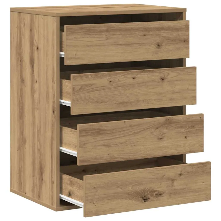 Commode d'angle chêne artisanal 60x41x76 cm bois d'ingénierie - 5