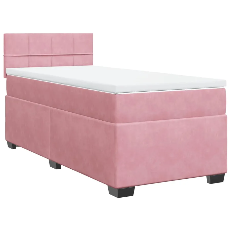 Sommier à lattes de lit avec matelas Rose 90x200 cm Velours - 2
