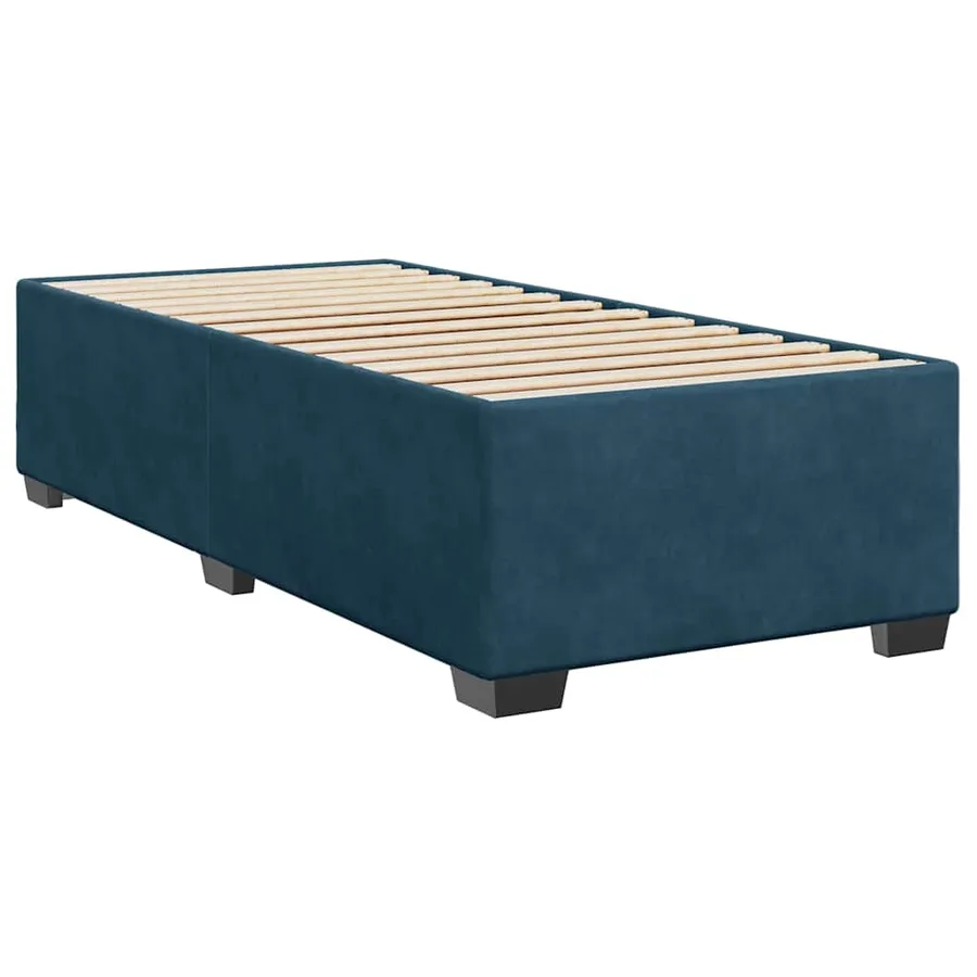 Sommier à lattes de lit avec matelas bleu 90x200 cm velours - 5