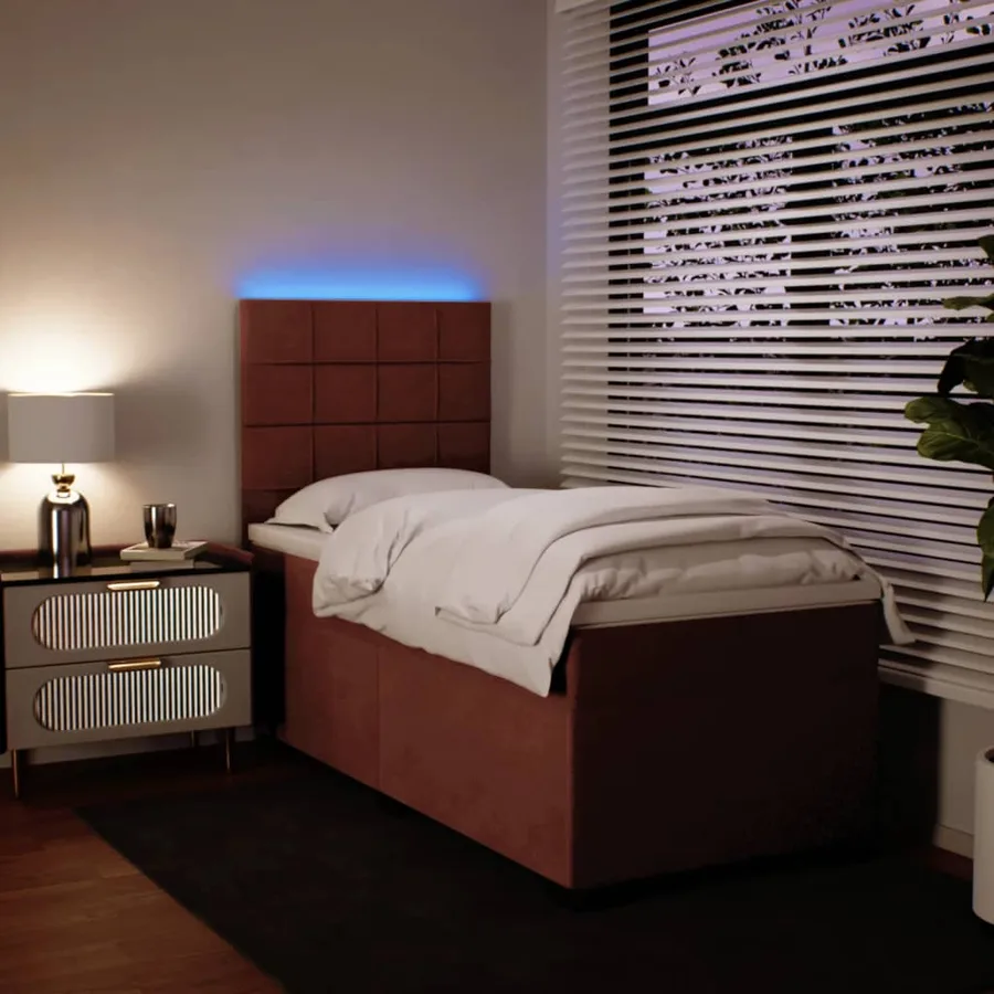 Sommier à lattes de lit avec matelas Rose 90x200 cm Velours - 4