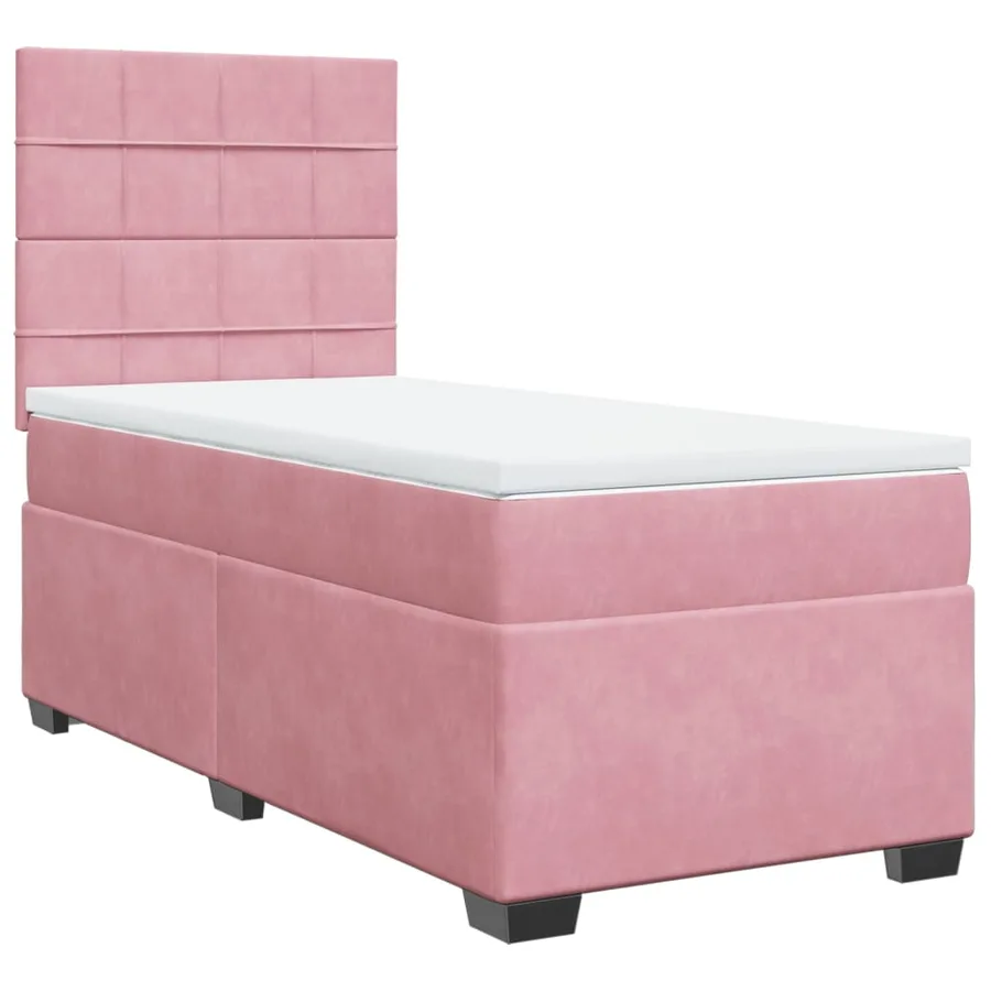 Sommier à lattes de lit avec matelas Rose 90x200 cm Velours - 5