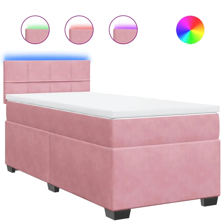 Sommier à lattes de lit avec matelas Rose 100x200 cm Velours - 2