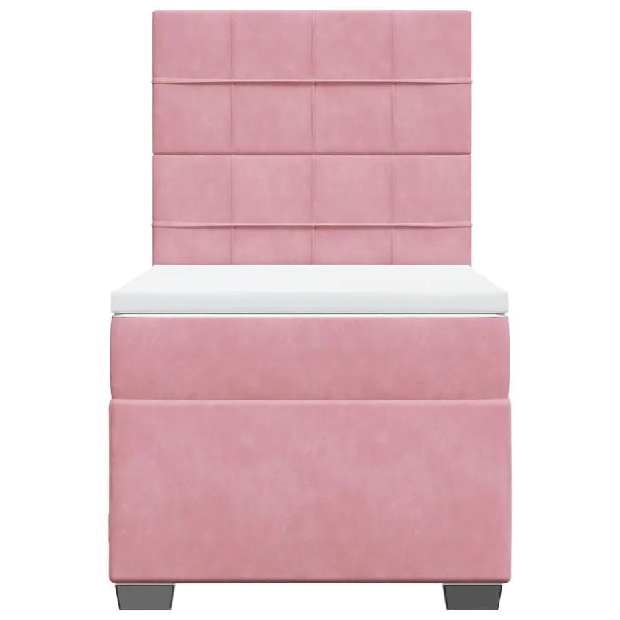 Sommier à lattes de lit avec matelas Rose 100x200 cm Velours - 4