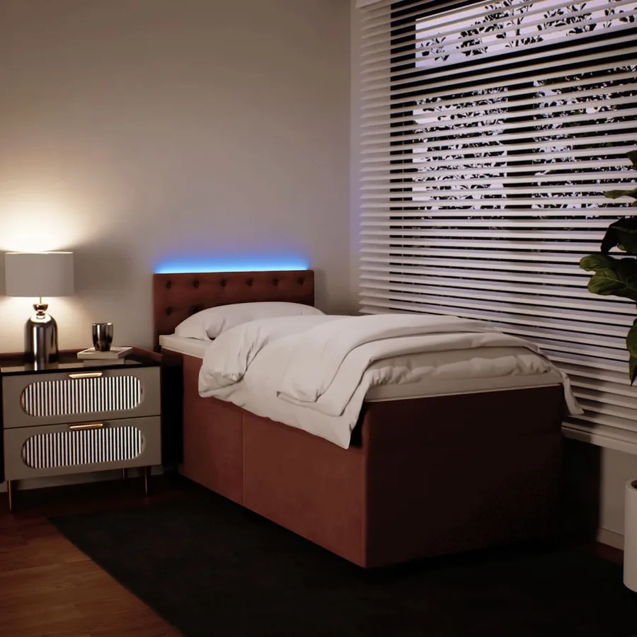 Sommier à lattes de lit avec matelas Rose 100x200 cm Velours - 4