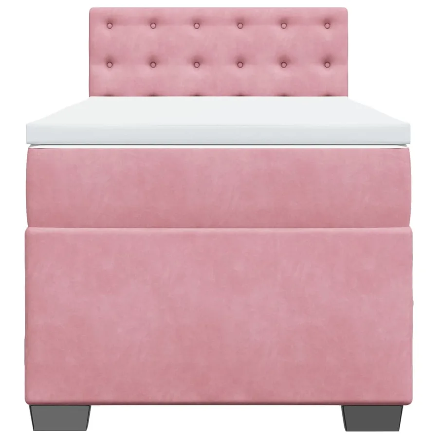 Sommier à lattes de lit avec matelas Rose 100x200 cm Velours - 6