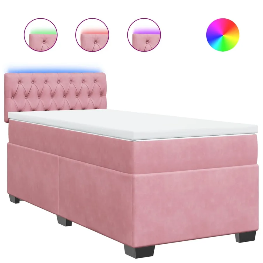 Sommier à lattes de lit avec matelas Rose 100x200 cm Velours - 2