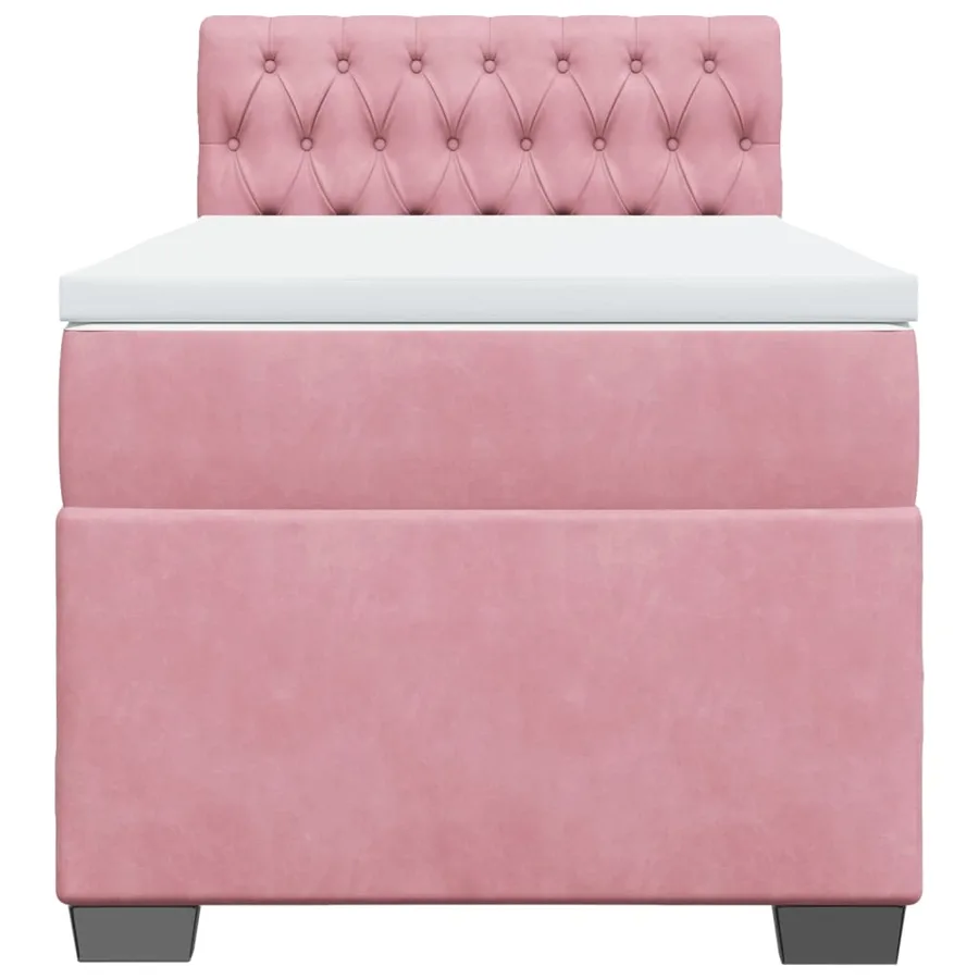Sommier à lattes de lit avec matelas Rose 100x200 cm Velours - 6