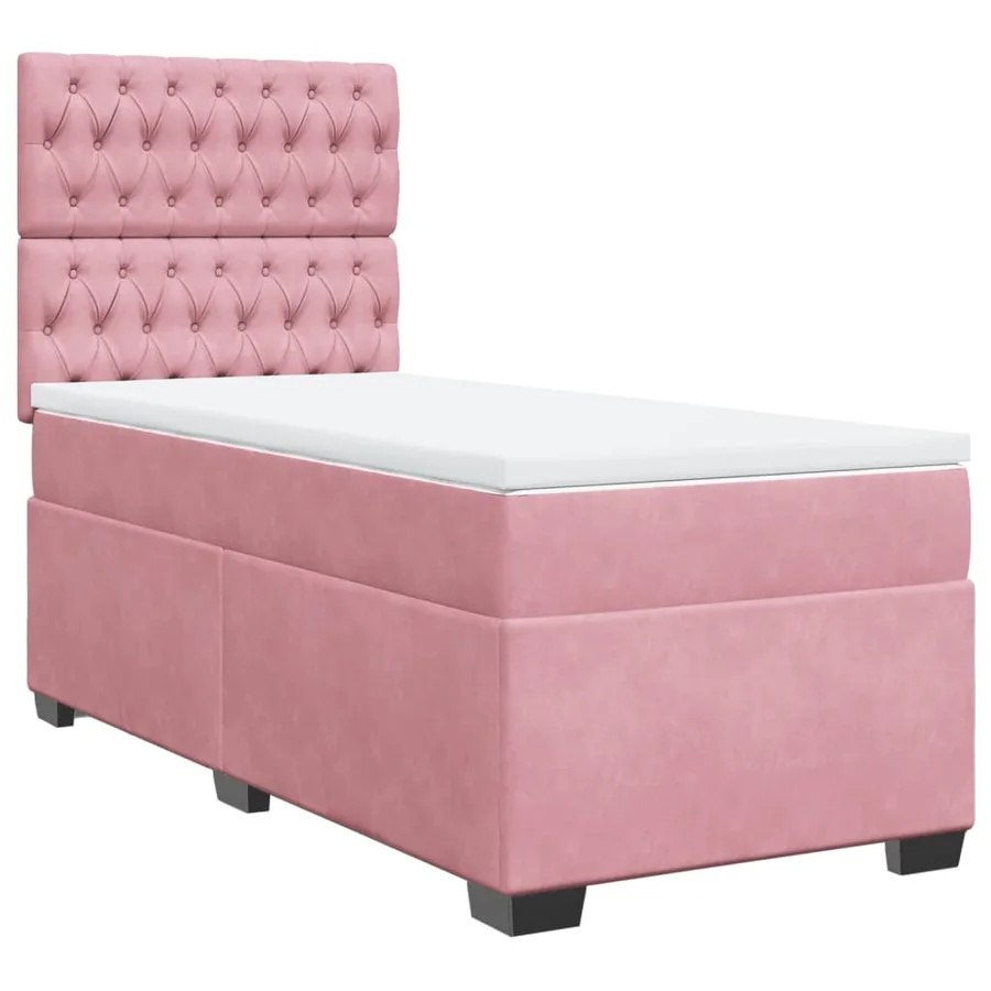 Sommier à lattes de lit avec matelas Rose 100x200 cm Velours - 2