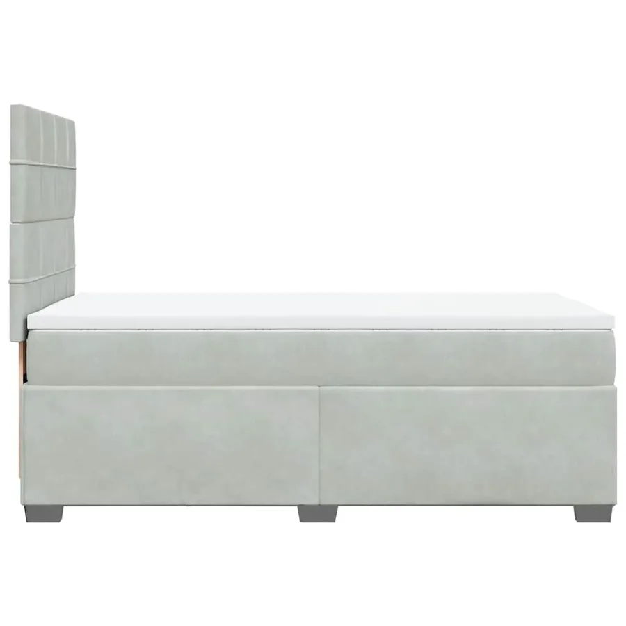 Sommier à lattes de lit et matelas Gris clair 100x200cm Velours - 12