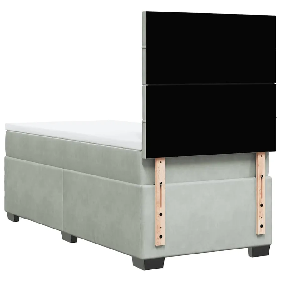 Sommier à lattes de lit et matelas Gris clair 100x200cm Velours - 13
