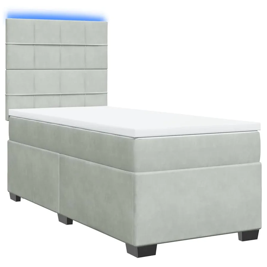 Sommier à lattes de lit et matelas Gris clair 100x200cm Velours - 3