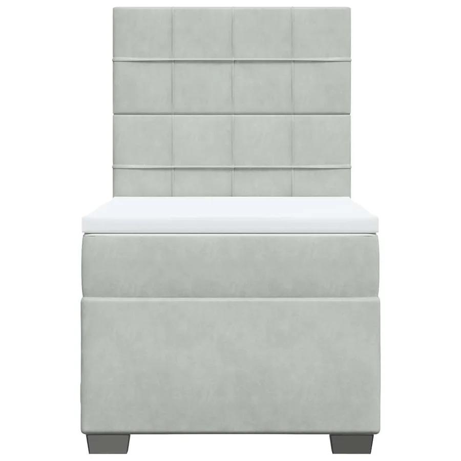 Sommier à lattes de lit et matelas Gris clair 100x200cm Velours - 7