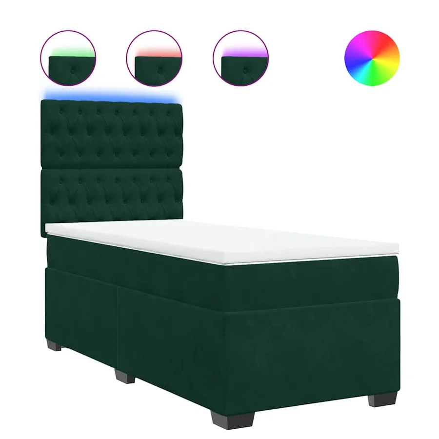 Sommier à lattes de lit avec matelas Vert foncé 100x200 cm - 2