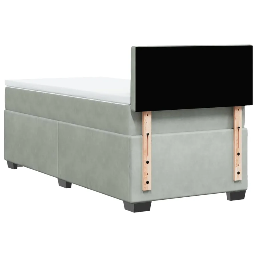 Sommier à lattes de lit et matelas Gris clair 100x200cm Velours - 10