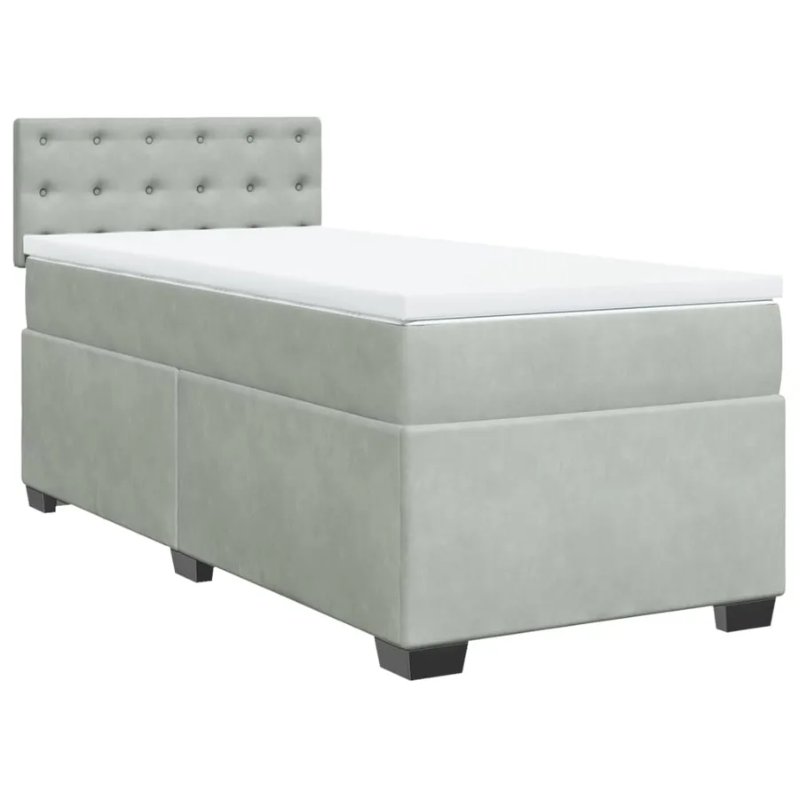 Sommier à lattes de lit et matelas Gris clair 100x200cm Velours - 2