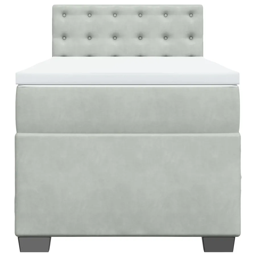 Sommier à lattes de lit et matelas Gris clair 100x200cm Velours - 4