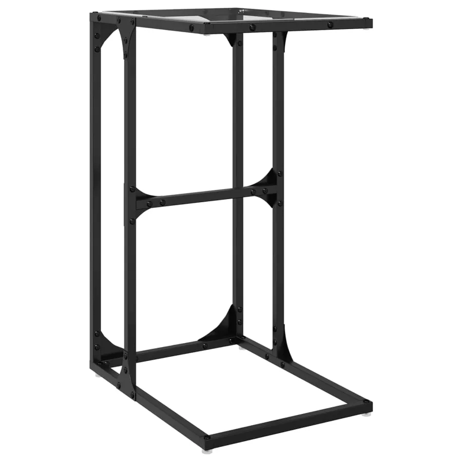 Table d'appoint avec verre transparent 40x30x61,5 cm acier - 6
