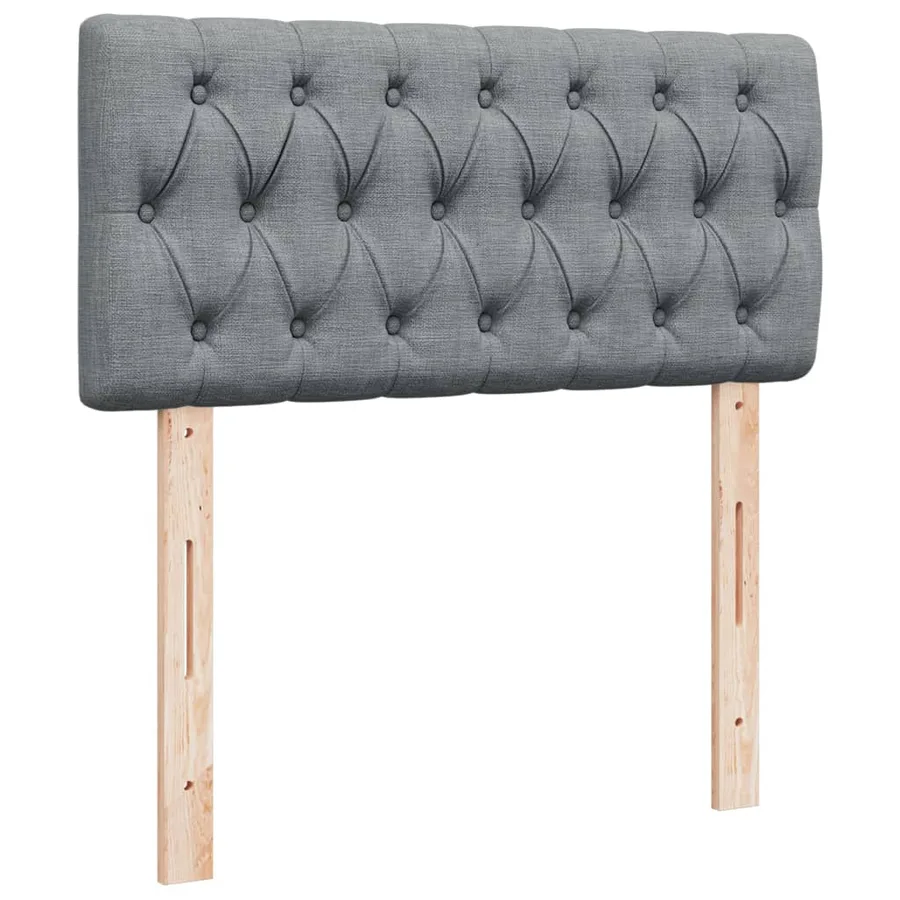Sommier à lattes de lit avec matelas gris clair 80x200 cm tissu - 12