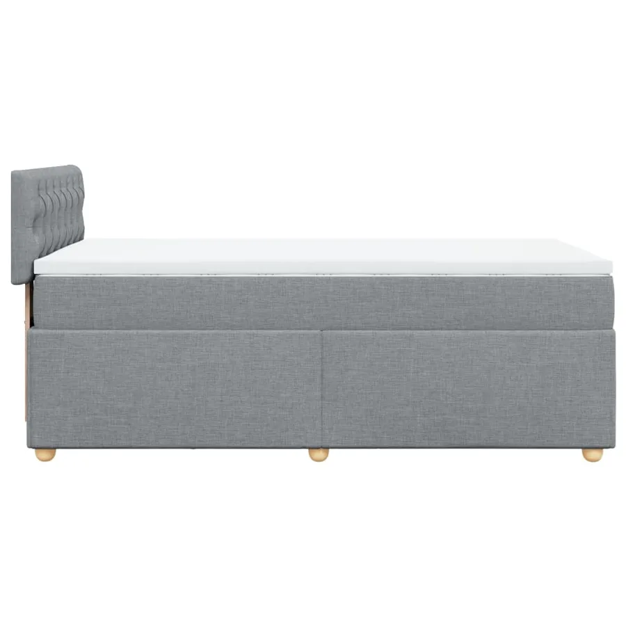 Sommier à lattes de lit avec matelas gris clair 80x200 cm tissu - 7