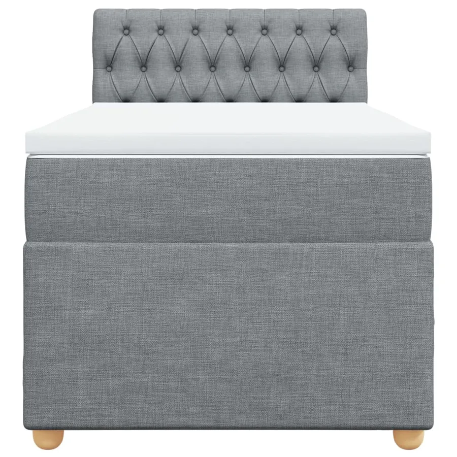 Sommier à lattes de lit avec matelas gris clair 80x200 cm tissu - 4