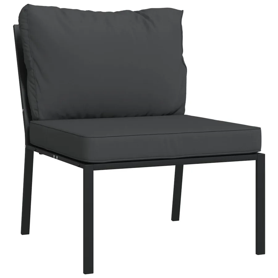 Chaises de jardin avec coussins gris lot de 2 60x74x79 cm acier - 3
