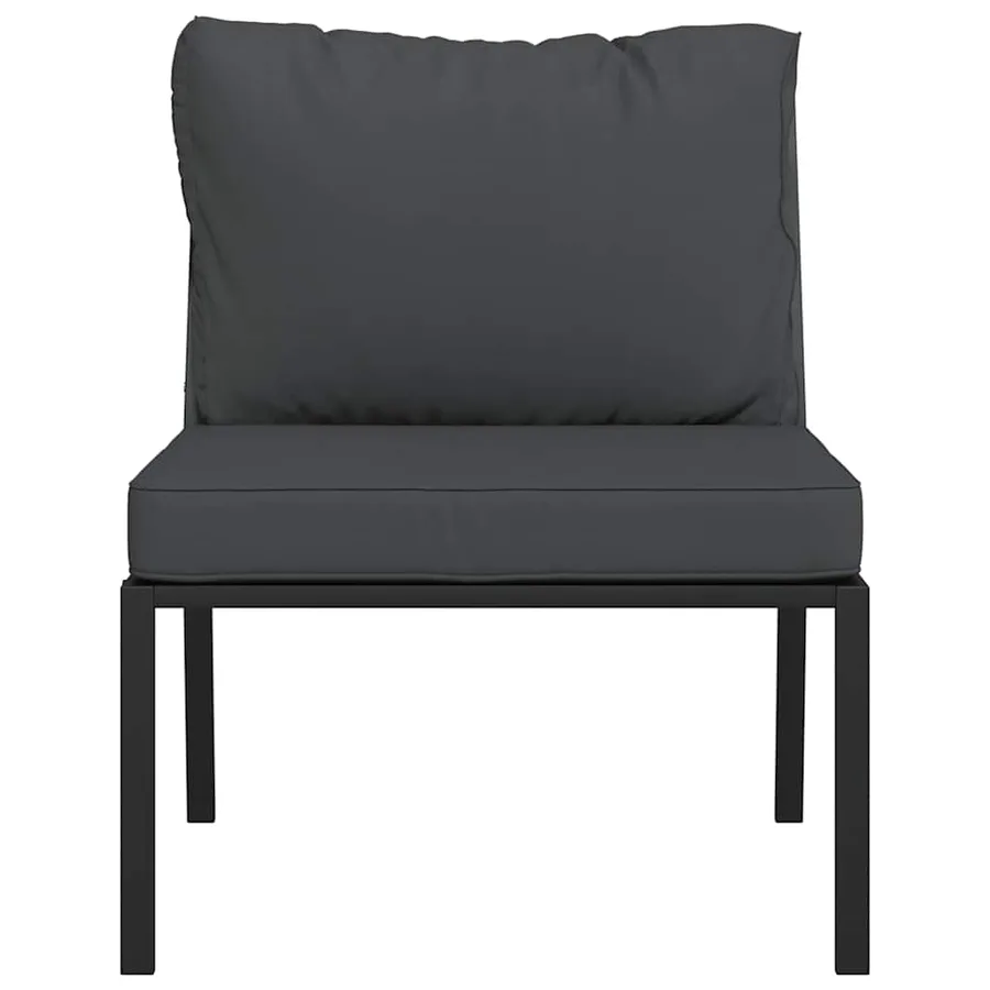 Chaises de jardin avec coussins gris lot de 2 60x74x79 cm acier - 4