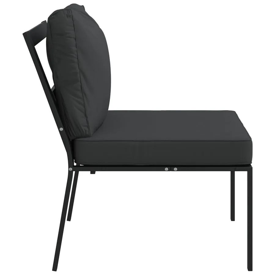 Chaises de jardin avec coussins gris lot de 2 60x74x79 cm acier - 5