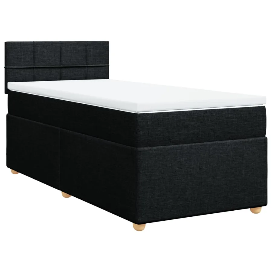Sommier à lattes de lit et matelas Noir 80x200 cm Tissu - 2