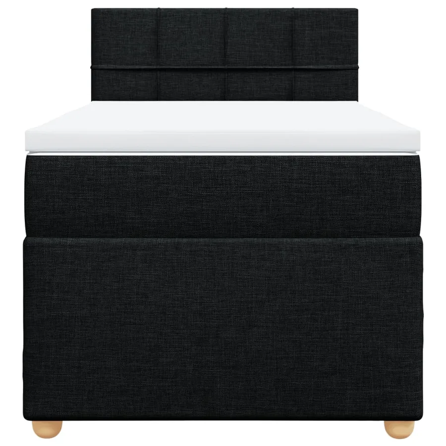 Sommier à lattes de lit et matelas Noir 80x200 cm Tissu - 4