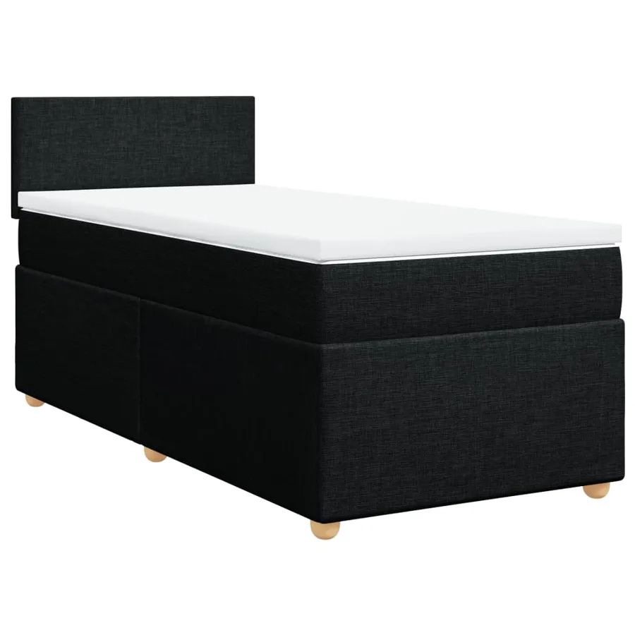 Sommier à lattes de lit et matelas Noir 80x200 cm Tissu - 2