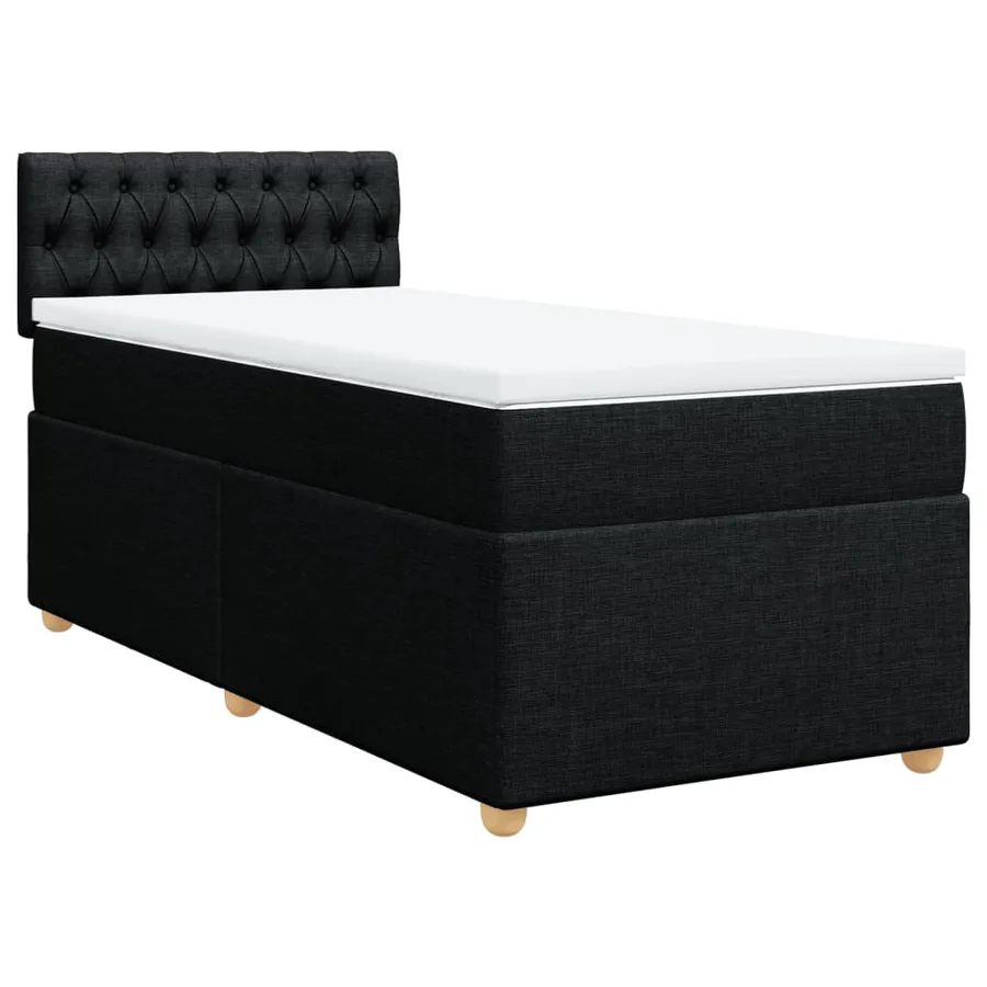 Sommier à lattes de lit et matelas Noir 80x200 cm Tissu - 3