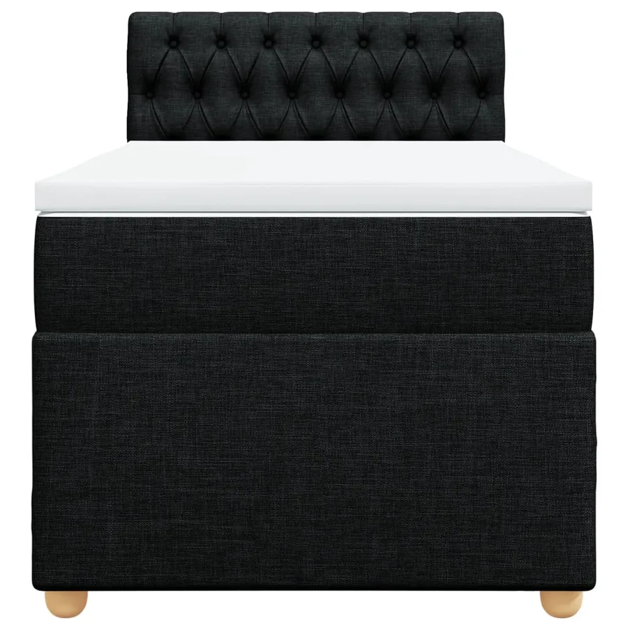 Sommier à lattes de lit et matelas Noir 80x200 cm Tissu - 6