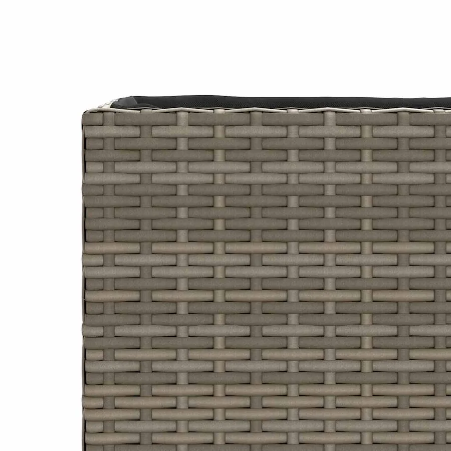 Jardinières 2 pcs gris 36x30x32 cm résine tressée - 10