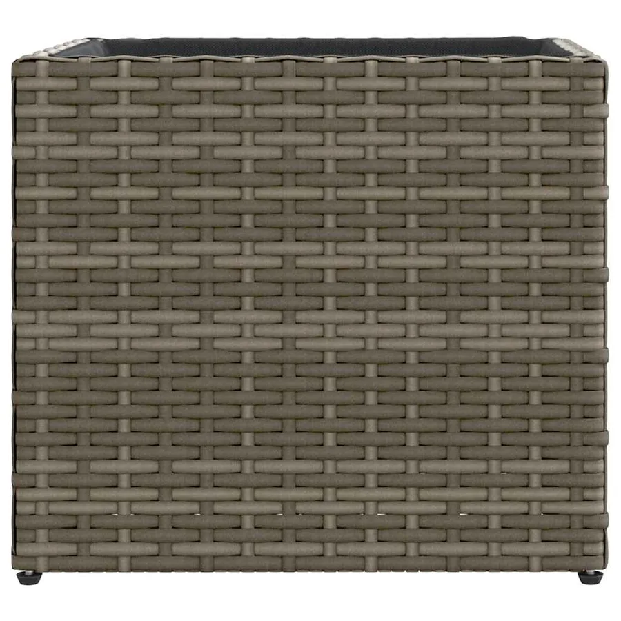 Jardinières 2 pcs gris 36x30x32 cm résine tressée - 6